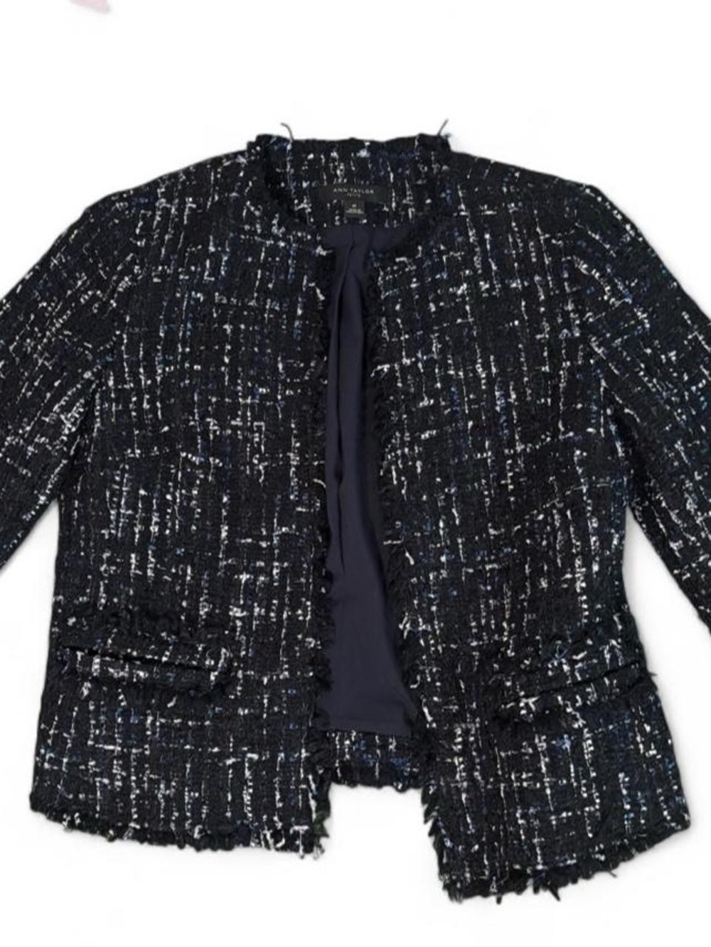 Women's Navy Fringe Jacket